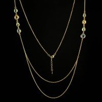 Колие с камъни в жълта позлата